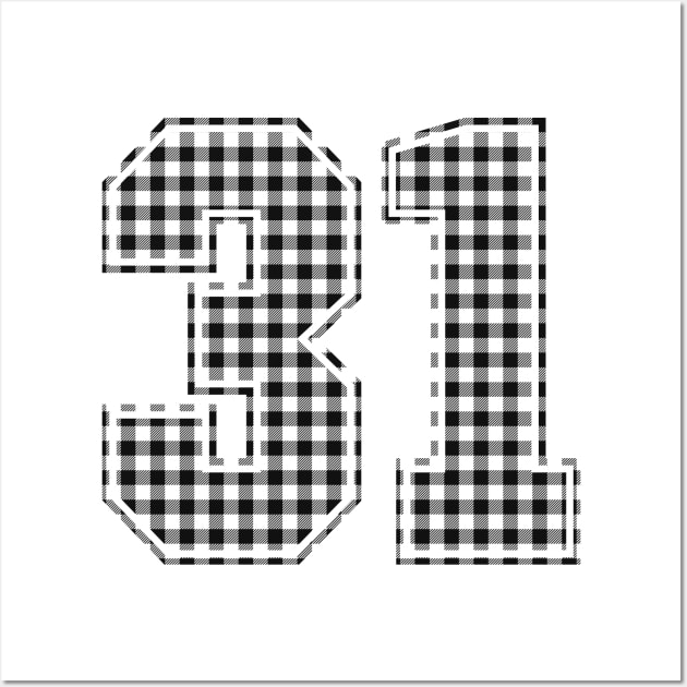 Plaid Number - 31 - Dark Wall Art by tavare